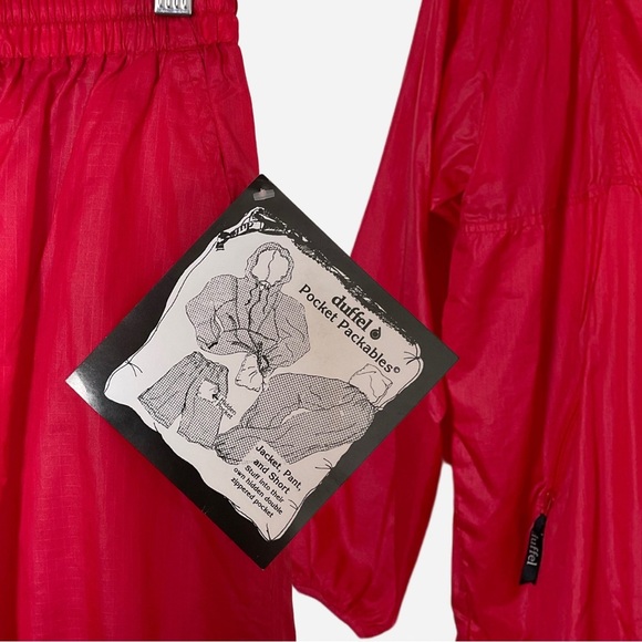 NWT | VINTAGE 80s | Duffel Sportswear Tracksuit | Pocket Packables | Red | Large - Picture 1 of 13